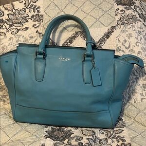 Coach Turquoise Leather Satchel